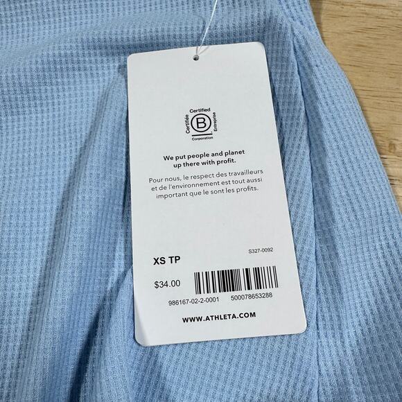Athleta Wind Down Sleep Shorts Waffle Knit Light Blue Women's Size XS NWT - Picture 11 of 11